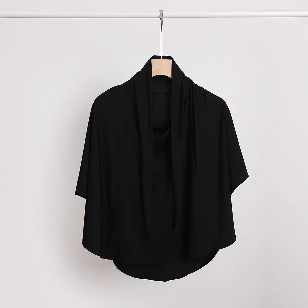 Ramadan Spring Summer Breathable Ironless Hijabs Long Instant Hijab Woman Ready To Wear With Face Masks Ready to Wear Hijabs