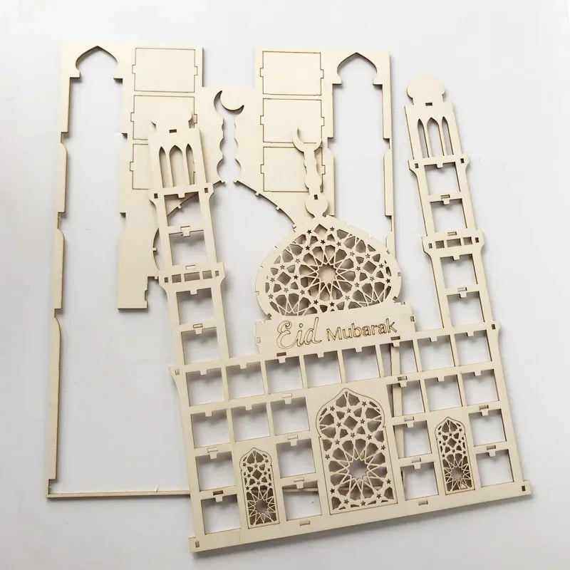 Ramadan Kareem Countdown Calendrier Wooden Eid Mubarak Ornament Drawer Ramadan Decorations for Home Eid Al Adha Party Decor 2025
