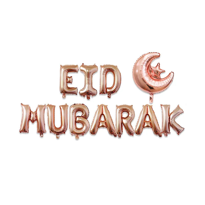 1set 16inch eid mubarak foil balloons Islam Muslim Eid-ul-fitr party Decoration Kareem party supplies umrah mubarak Balloons