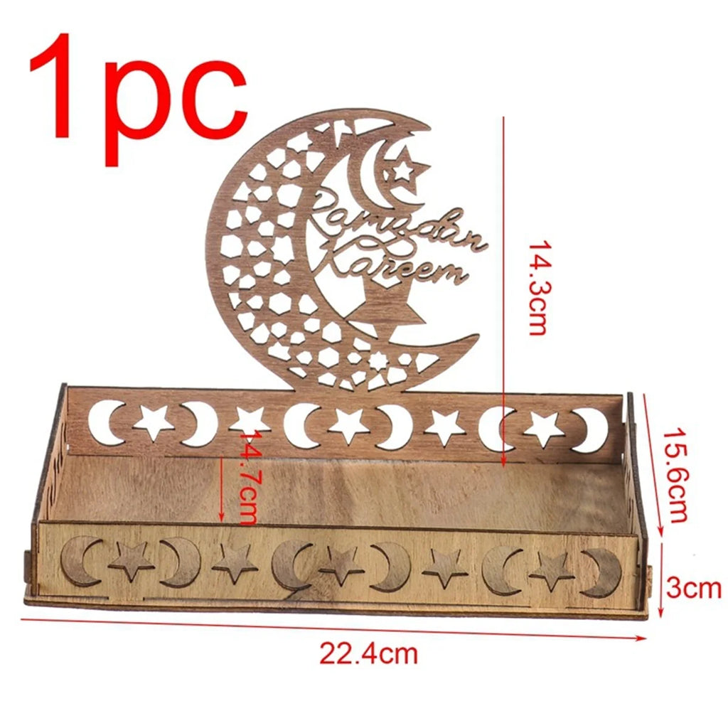 Eid Mubarak Candy Snack Jar Ramadan Kareem Decorations For Home 2025 Islamic Muslim Eid Al-Fitr Party Supplies Star Moon Tray