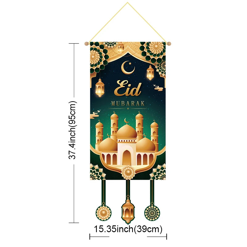 Eid Decorative Banner Islamic Muslim Star Moon Table Flags Ramadan Decorations 2026 For Walls Tables Party Gathering Supplies