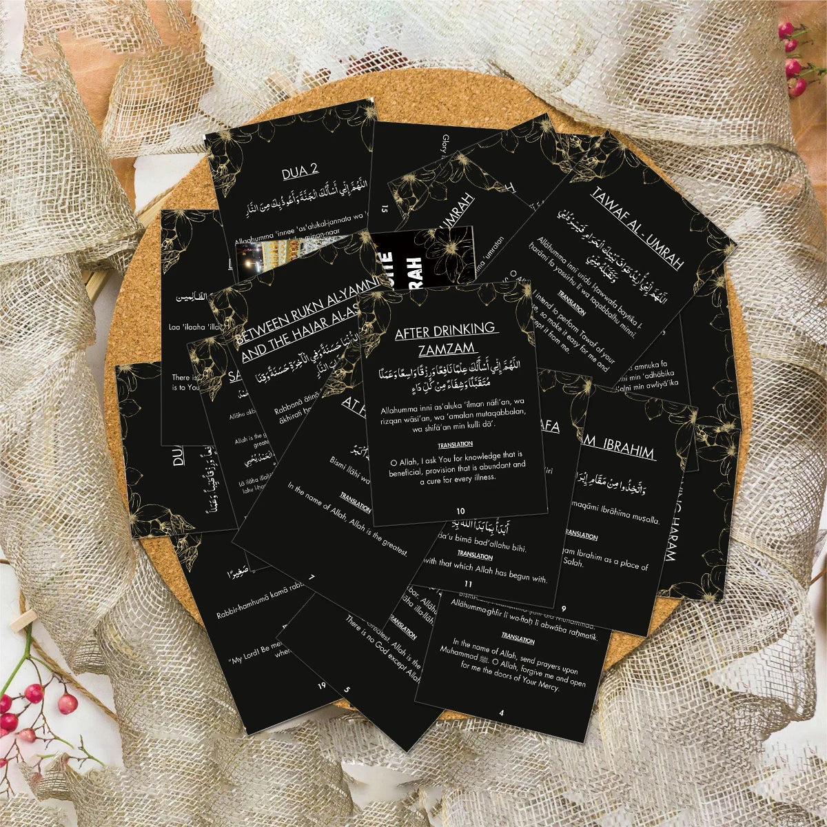 20pcs Umrah Dua Cards In Both Arabic And English For Islamic Muslim Prayer Recitation During Umrah Rituals,eid Religious Gifts