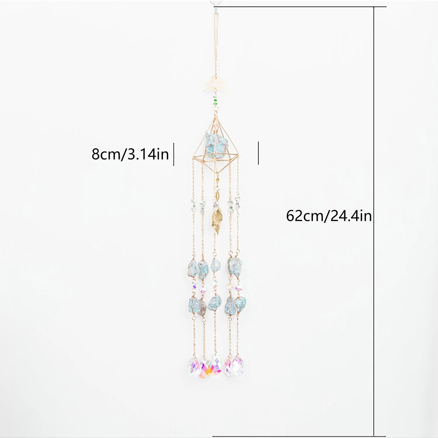 Natural Agate Dream Catcher Wall Hanging Moon Star Sun Crystal Stone Dream Catcher Garden Bedroom Agate Wall Hanging Decorations