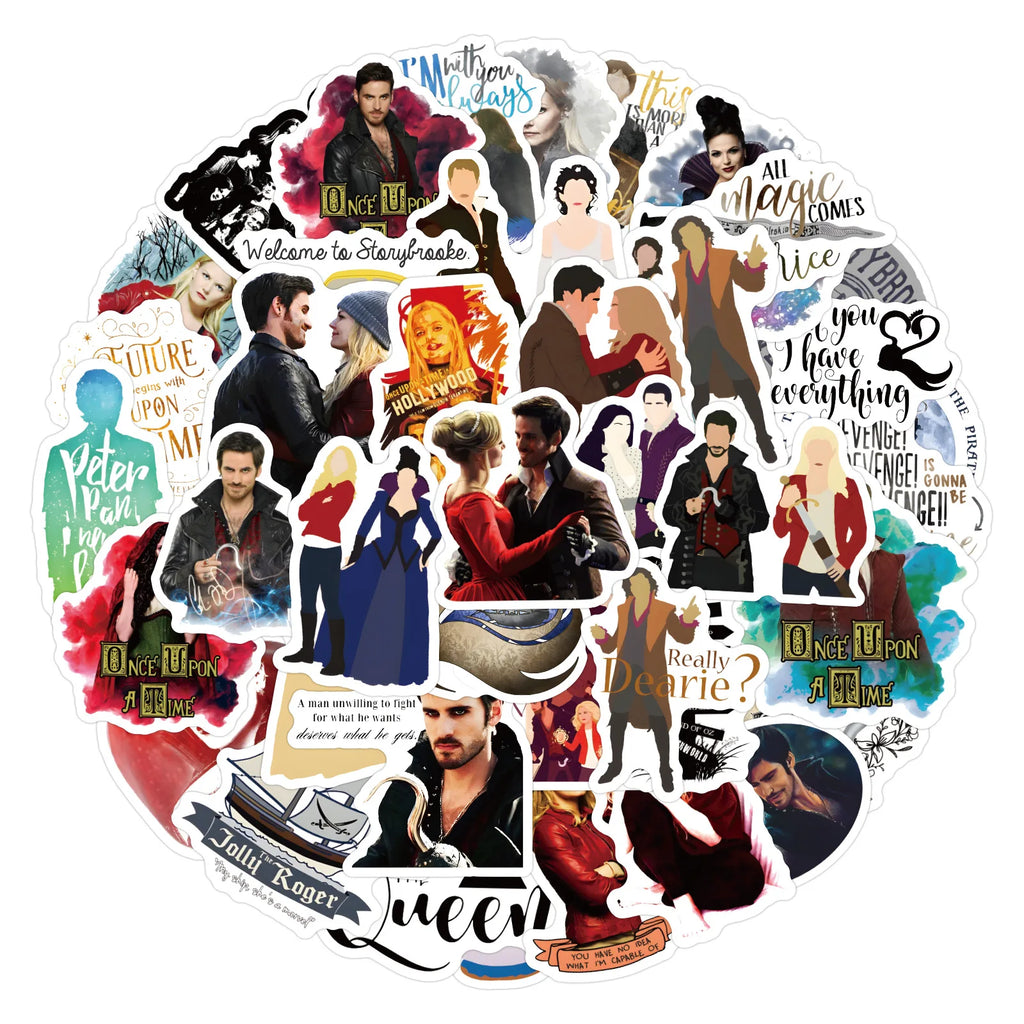 60PCS Once Upon a Time Science Fiction Movies Stickers PVC Decals Toys DIY Waterproof Skateboard Luggage Phone Fridge Gifts