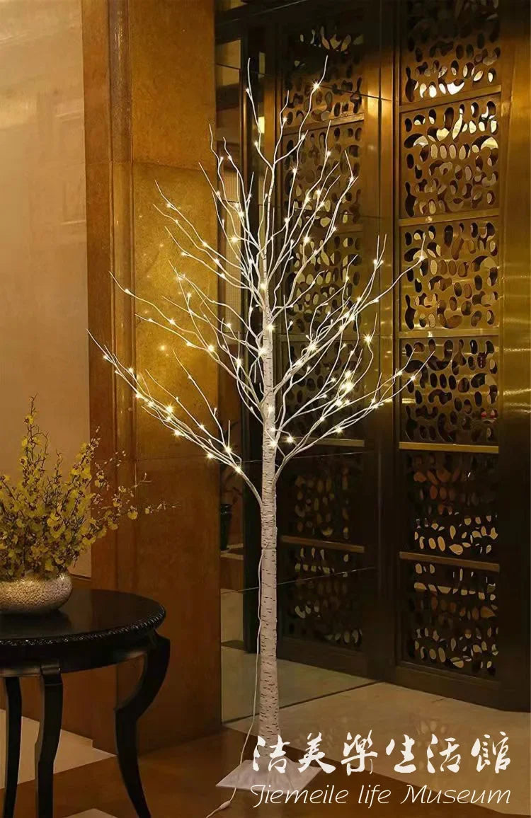 Outdoor waterproof birch tree luminous tree lanterns, background decoration ambient light scene arrangement, garden tree lights