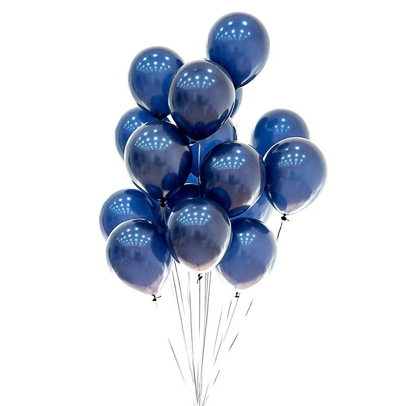 18pcs Chrome Gold Navy Blue White Latex Balloons Birthday Party Decorations Kids Adult Boy Girl Baby Shower Wedding Supplies