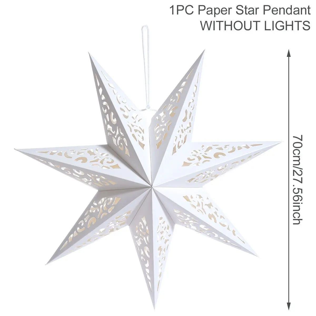 30-75cm Hollow Star Hanging Pendant Eid Mubarak Christmas Ramadan Decoration 2024 Islamic Muslim Party Decor Ramadan Kareem Gift