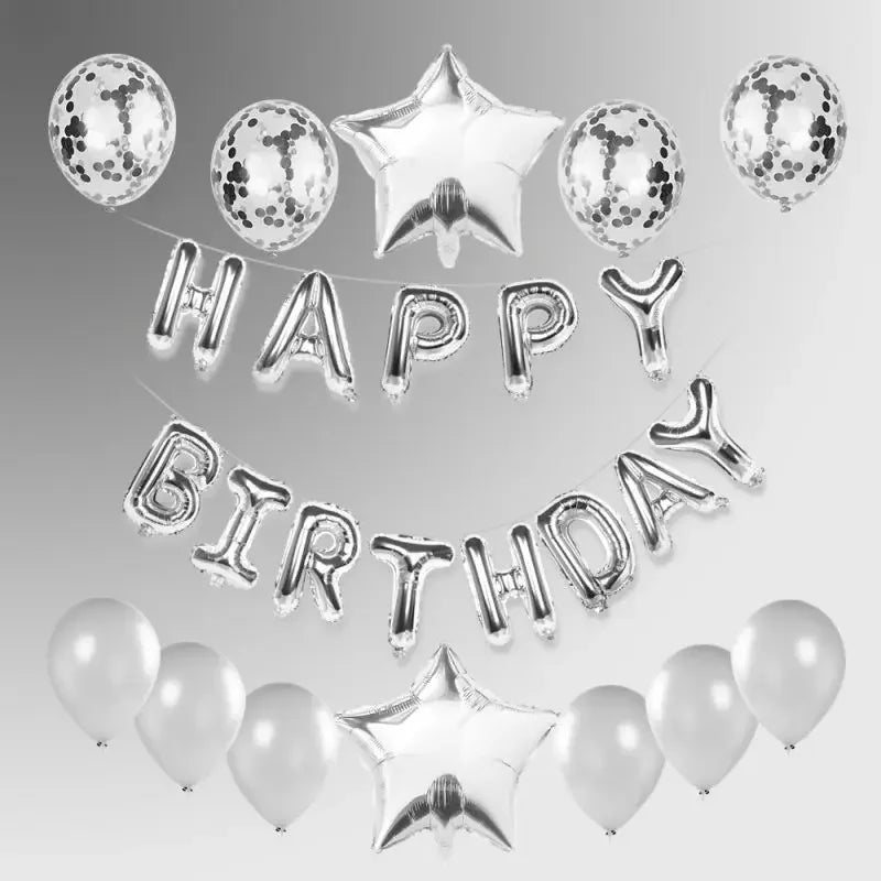 25pcs/set Happy Birthday Balloons Set Foil Letter Balloon Garland Bunting Banners Kids Birthday Party Babay Shower Decoration