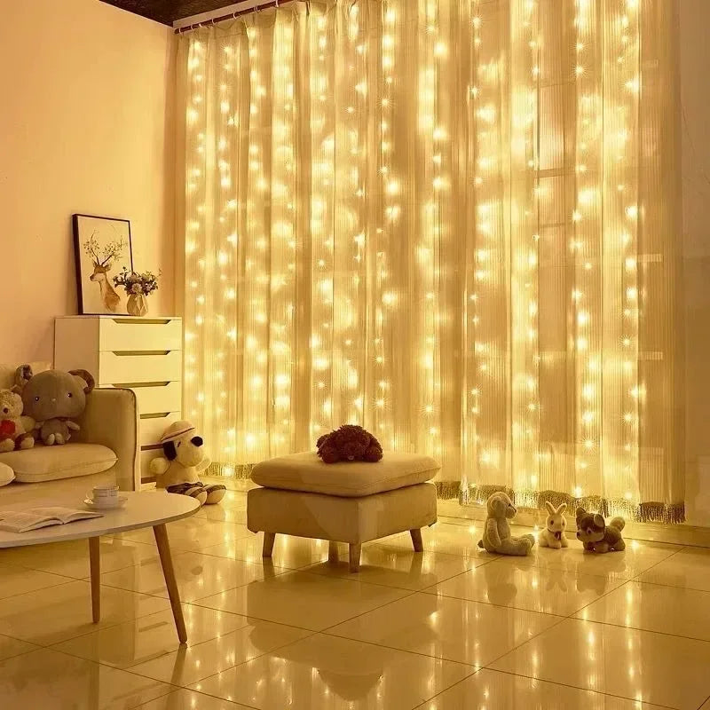 2026 Valentine's Day Fairy Lights 3/4/6m Festoon Eid Mubarak Wedding Window Room Ramadan Decoration LED Curtain Garland USB Plug