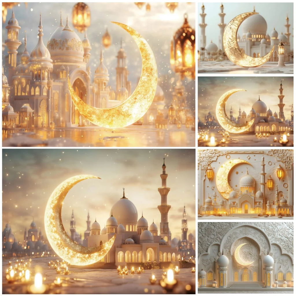 Ramadan Decorations Backdrops Moon Star Castle Islamic Muslim Eid Party Religious Celebration Portrait Photography Backgrounds