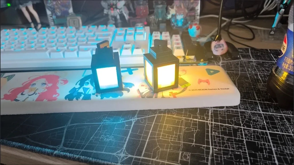 Luminous Lantern Nightlight Rechargeable Game Pixel Light Surrounding Children's Bedroom Atmosphere Light Home Decor Ornament