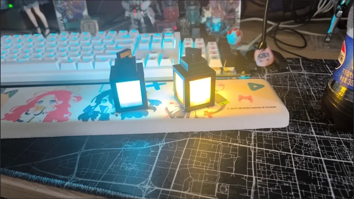 Luminous Lantern Nightlight Rechargeable Game Pixel Light Surrounding Children's Bedroom Atmosphere Light Home Decor Ornament