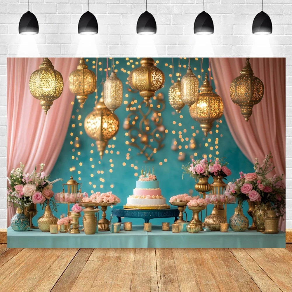 Eid Ramadan Mubarak Backdrop Morocco Night Islamic Muslim Festival Party Decor Family Photo Photography Background Photostudio