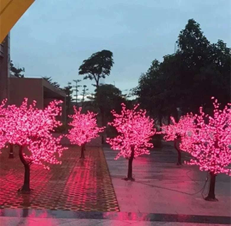 LED Artificial Cherry Blossom Tree Light – 3m Height, 2304 LED Bulbs, Outdoor Rainproof Decoration