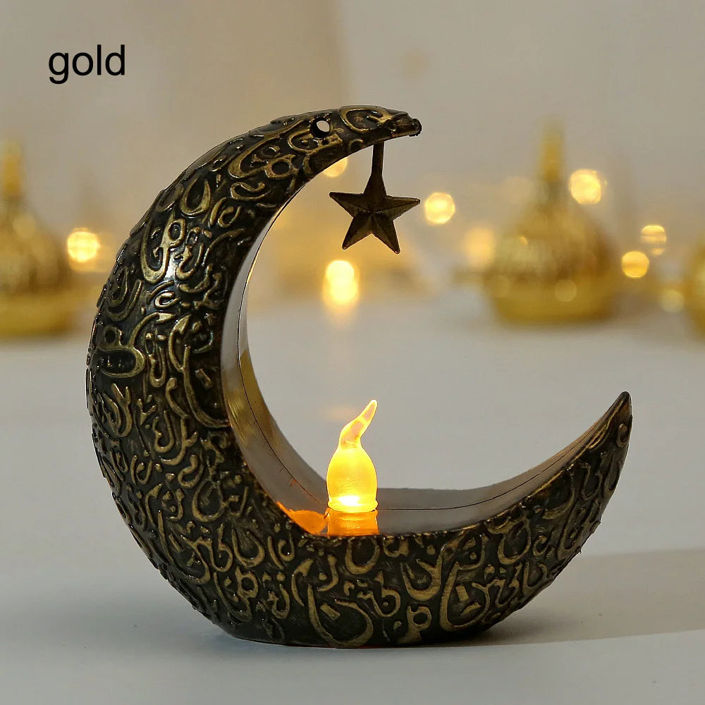 Ramadan Decoration Star Moon LED Candlestick Lamp for Ramadan Kareem Islamic Muslim Home Decor Lamp Eid Mubarak Party Gifts 2025