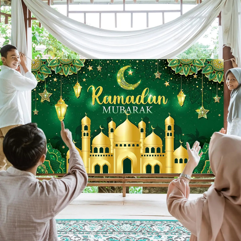 Eid Mubarak Backdrop for Photography EID Al Adha Muslim Ramadan Kareem Moon Lantern Islamic Eid al-Fitr Photo Background Props