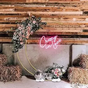 6.9ft Balloon Arch Stand Curved Wedding Arch Backdrop Stand Moon Arch for Ceremony Birthday Party(Gold)