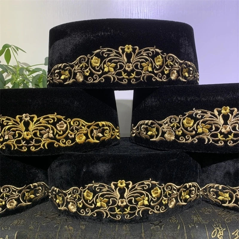 Muslim Caps For Men Clothing Tax Products Turkey Shipping-Fee Prayer Malaysian Boat Hat Kippa Islamic Kufi Topi Black 03157