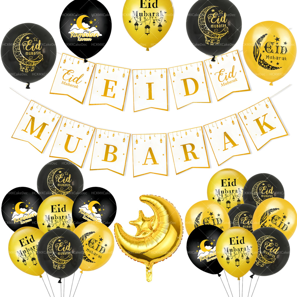 10/11/15/22pcs Eid Mubarak Latex Balloon Ramadan Kareem Decoration Air Globos Ramadan Mubarak Festival Party Supplies