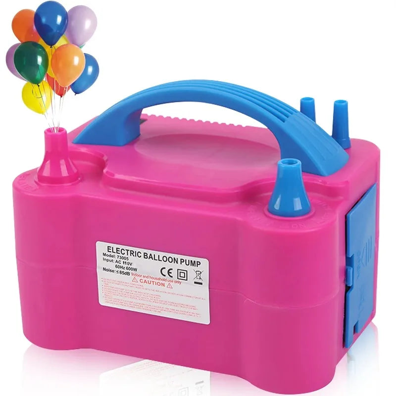 Double Nozzle Electric Balloon Inflation Pump, 600W Portable Balloon Pump for All Balloon Arch Party Birthday Wedding Decoration