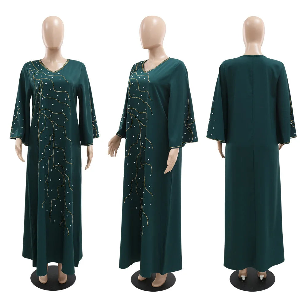 Caftan Eid Elegant Muslim Women Dress Ramadan Party Dubai Abaya Turkey Islam Long Evening Dresses Musulmane Elegant Vestidos