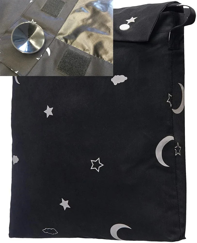 Custom-madePortable Window Blackout Curtain Shade with Suction Cups Travel, Kids, and Baby Nursery 50" x 78" Moon & Stars 1 Pack