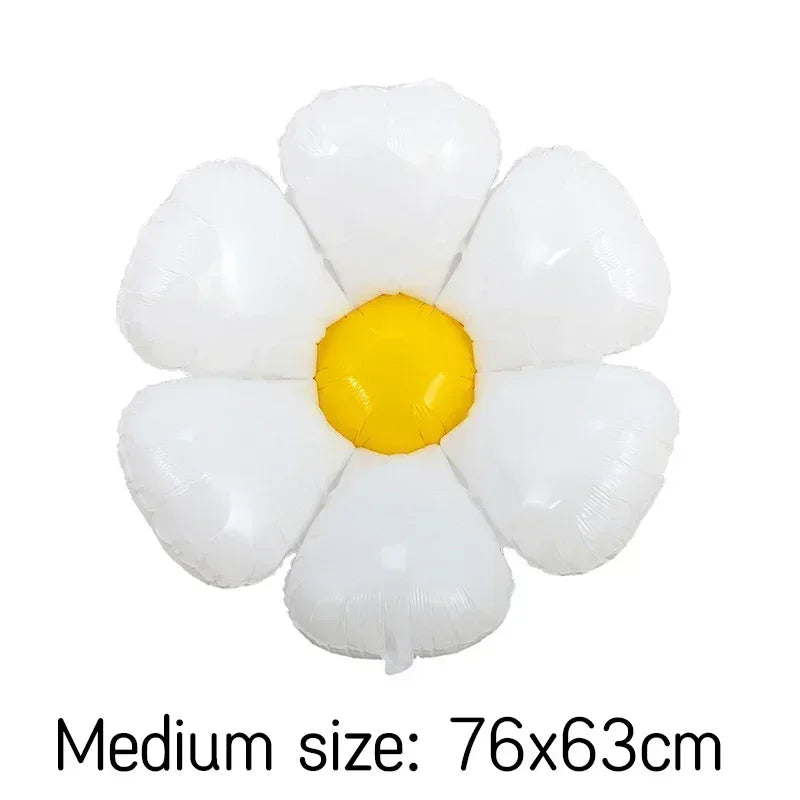 10/1PCS White Daisy Flower Balloon Multi Size Sunflower Foil Balloons Helium Ball Children Birthday Party Baby Shower Decoration