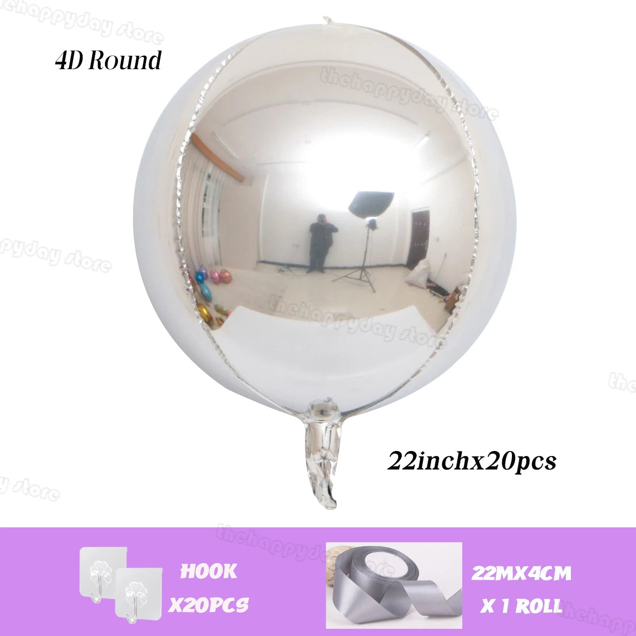 20/10Pcs Hanging 4D Round Foil Balloons 22in Dark Green 4D Round Balloon for Wedding Birthday Xmas Party Helium Air Globos Decor