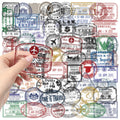 50PCS Transparent Retro Stamps Sticker DIY Phone Laptop Luggage Skateboard Graffiti Decals Fun for Kids Toys Gifts