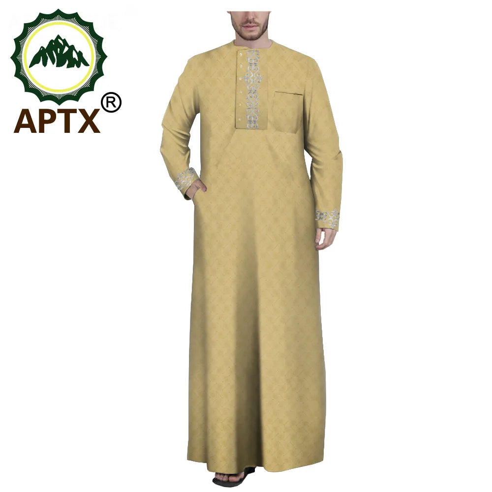 Muslim Jubba for Men Quality Thobe Tailor Made Single Breasted Loose Casual Style Long Robe for Event Wedding