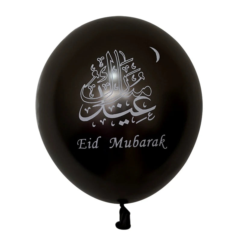 10pcs Eid Mubarak Latex Balloons Ramadan Kareem Decoration Metallic Chrome Balloon For Home Muslim Islamic Festival Party Decor