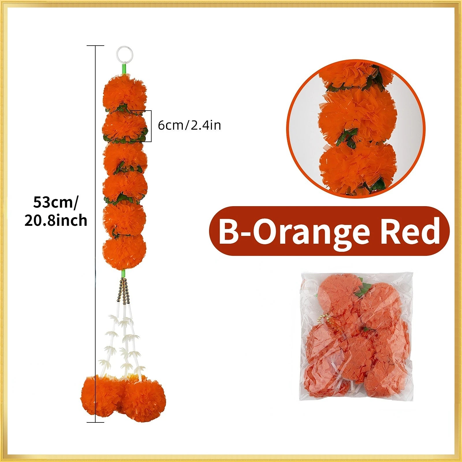 5-50 PCS Marigold Garland Wedding Marigold Flower Garlands for Prayer Fest Calendula Garland Indian Decor Garlands Wedding