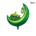 2Pcs Ramadan Mubarak Decoration Star Moon Foil Balloons Eid Mubarak Balloons Set Muslim Islamic Festival Party Decoration