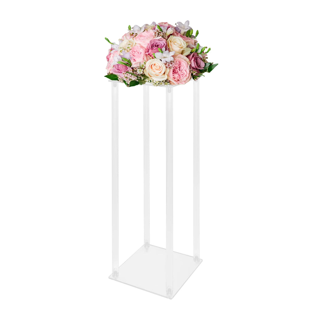 10Pcs Clear Acrylic Flower Stands Rectangular Flower Display Stand Acrylic Wedding Flower Stand 20x20x60cm