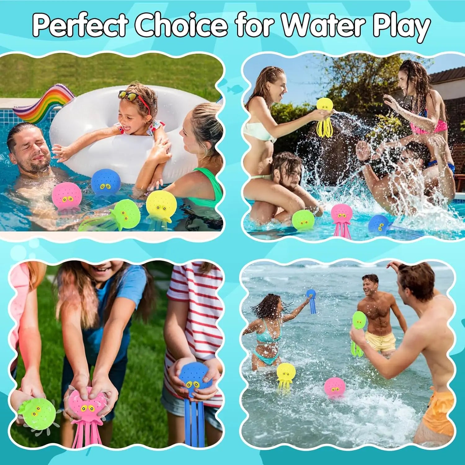 Octopus Water Balls Pool Toys for Kids Sensory Octopus Water Bomb Splash Balls Toddler Bath Toy Swimming Pool Floating Swim Toys