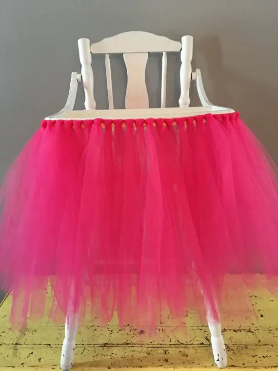 Tutu Chair Skirt Mesh Chair Skirt Children's Table Chair Skirt Party Decorative Chair Skirt Baby Birthday Party Decoration