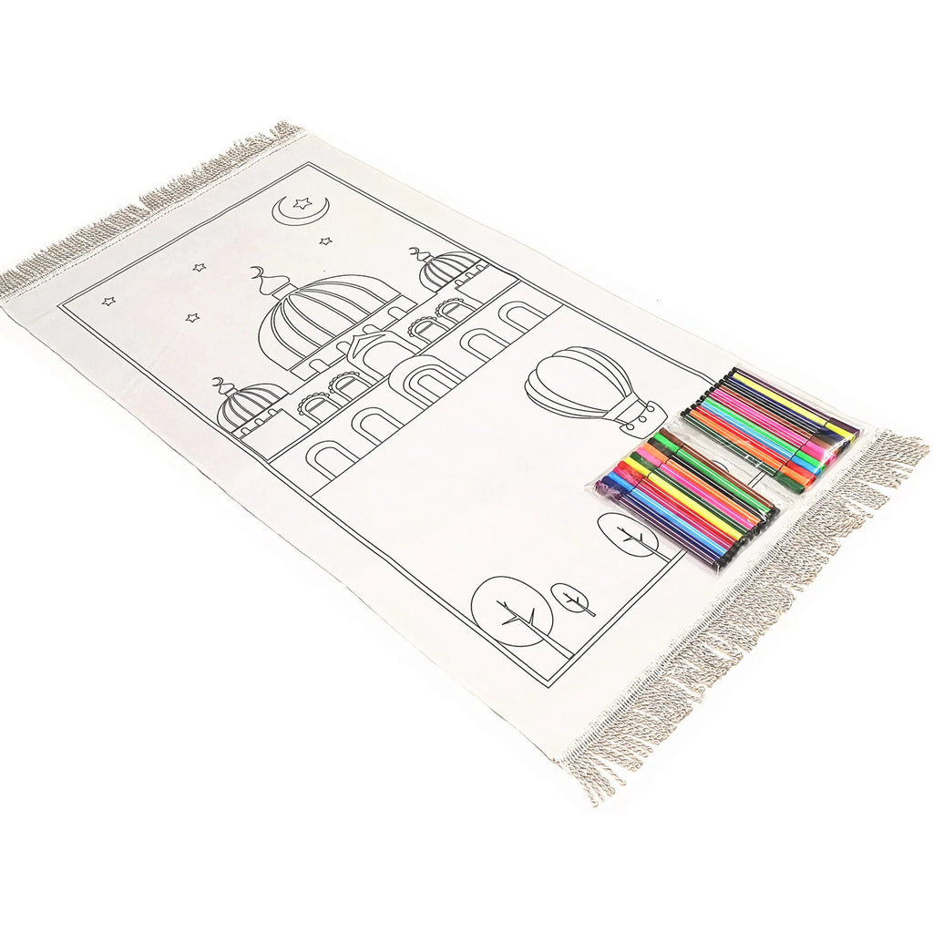DIY Painting Muslim Prayer Mat for Kids Children Prayer Rug