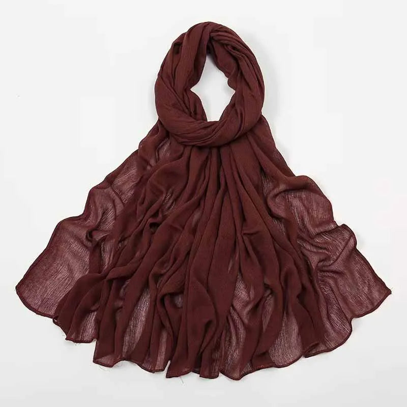 New Rayon Cotton Muslim Hijabs for Women Scarf  Plain Shawls Femme Musulman Soft Viscose Rayon Headscarf Islamic Turban Headband