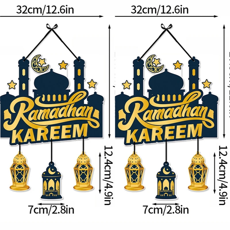 Eid Party Decorations Hanging Pendants Paper Ramadan Hanging Decorations for Wall Door Background Party Drop Hanging Ornaments