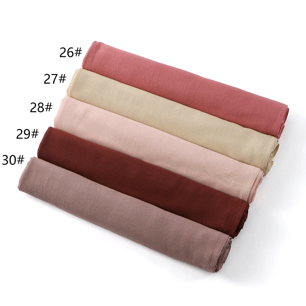 Cotton Rayon Modal Muslim Hijabs For Women Scarf Thin Plain Shawls Femme Musulman Soft Headscarf Islam Turban Headband 185*75CM