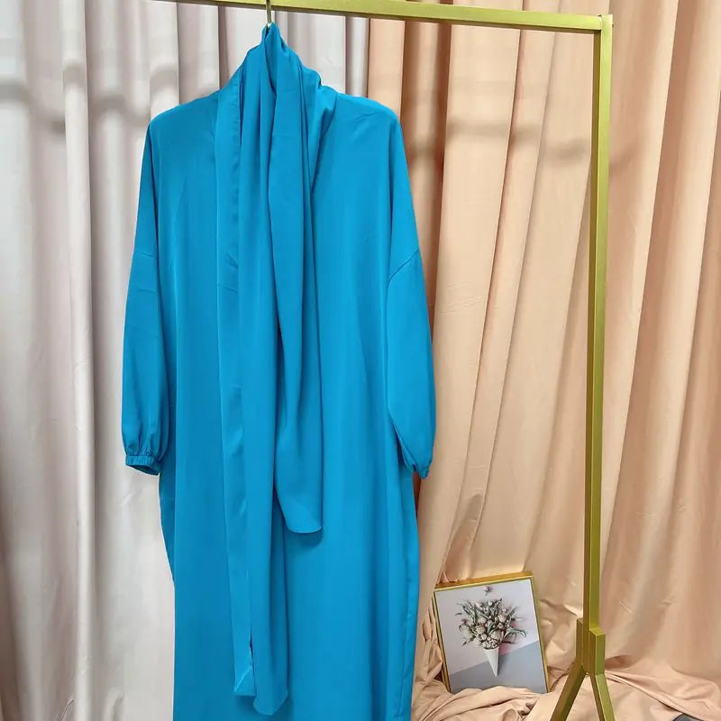 Ramadan One Piece Muslim Prayer Garment Women Hijab Abaya Maxi Dress Khimar Burqa Islamic Clothing Overhead Arab Robe