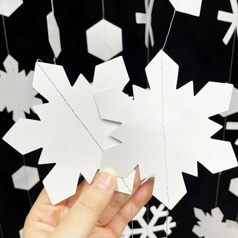 Winter Wonderland Party Decorations White Snowflake Paper Garlands Onderland Christmas Frozen Birthday Party Streamer Supplies