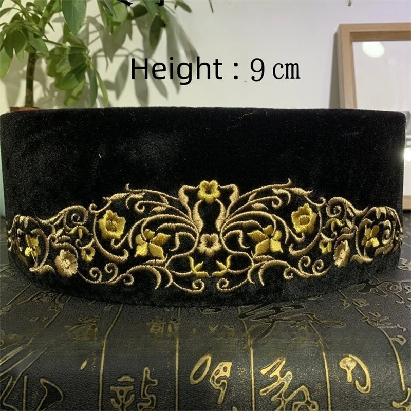 Muslim Caps For Men Clothing Tax Products Turkey Shipping-Fee Prayer Malaysian Boat Hat Kippa Islamic Kufi Topi Black 03157