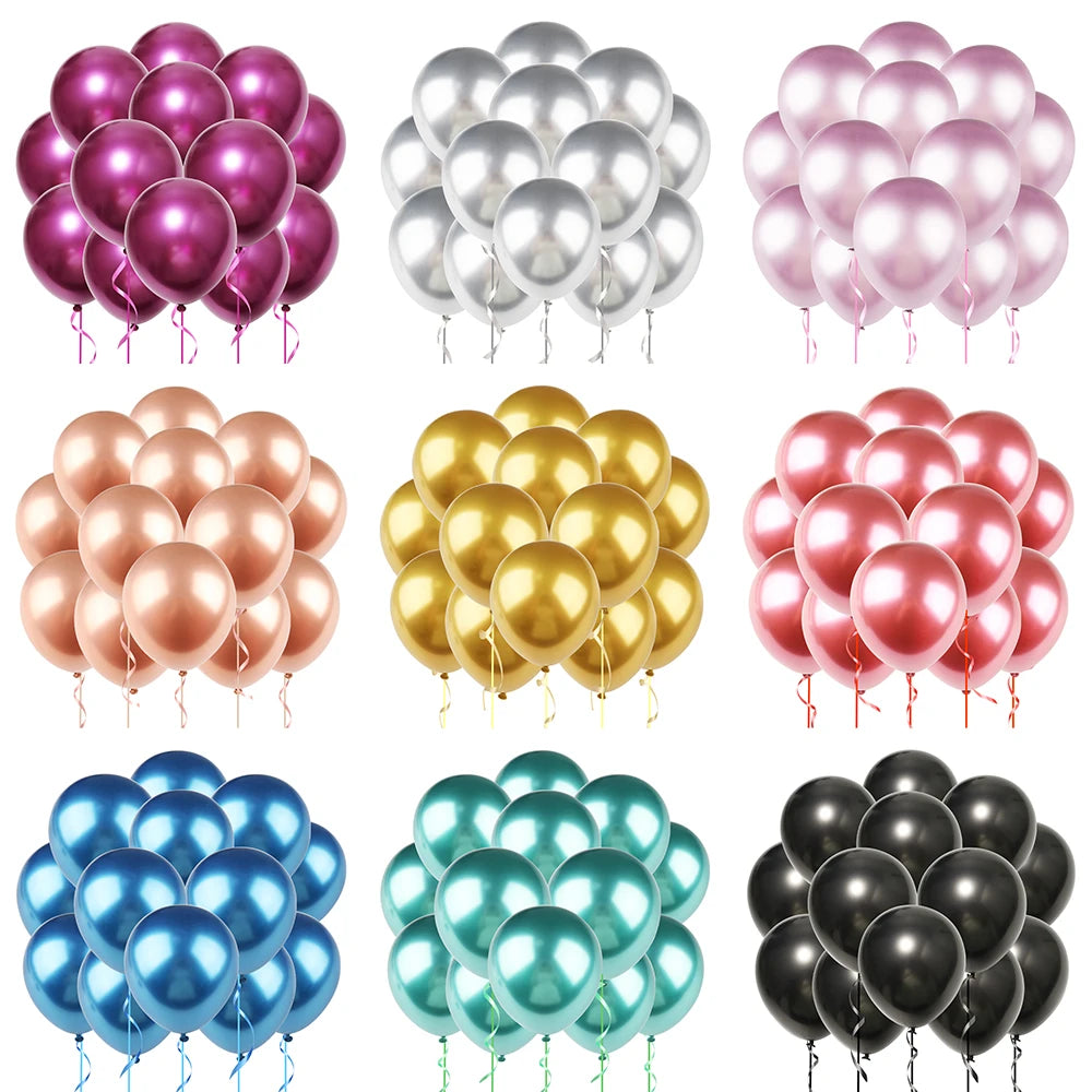 20pcs 12inch Confetti Metallic Metal Balloons Gold Blue Pink Latex Ballon Wedding Birthday Party Decoration Baby Shower Globos