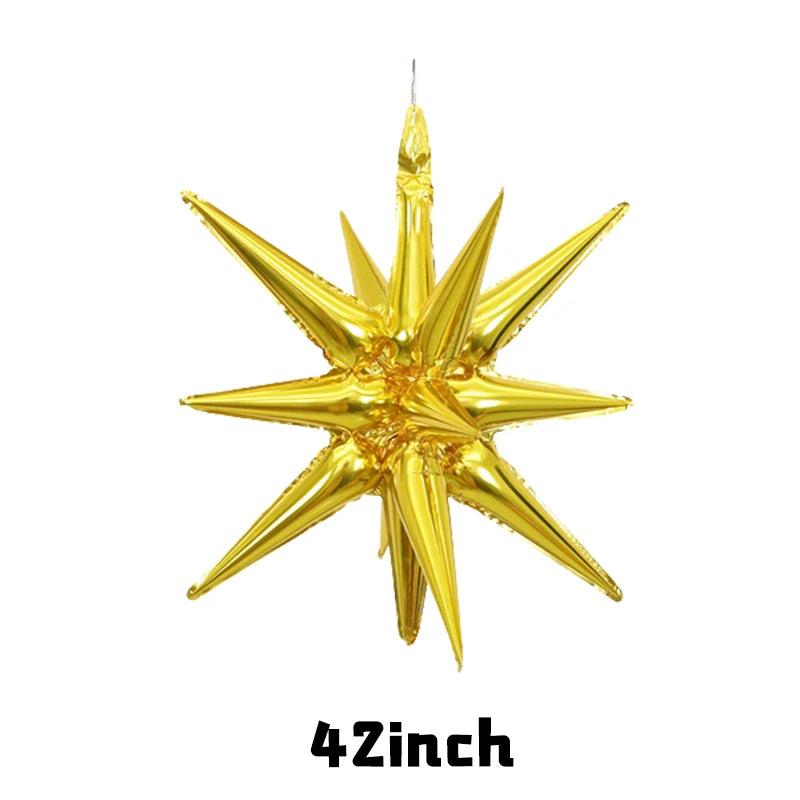 42inch Starbust Foil Balloons Gold Star Helium Globos Starbust Balloon for Birthday Decoration Chritsmas Birthday Decor Supplies
