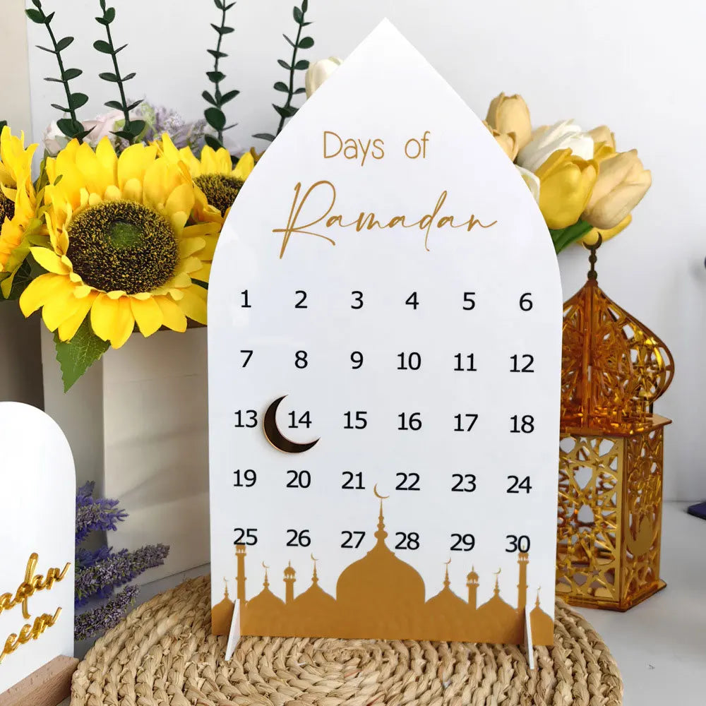 Middle Eastern Calendar Festival Acrylic Desktop Home Decor Calendar Stand 2026 Happy Days Of Ramadan Party DIY Supplies