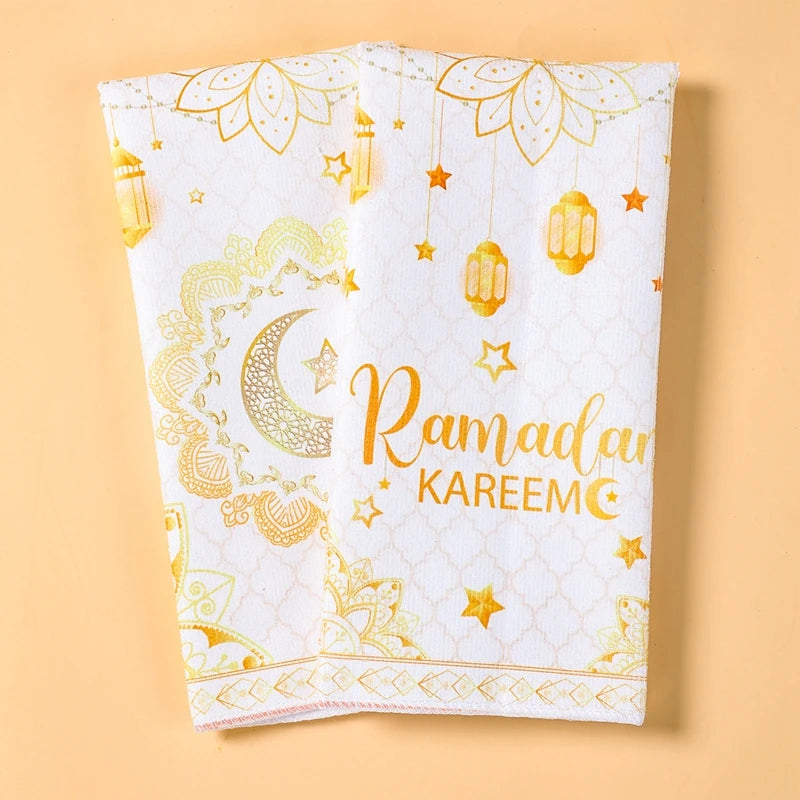 2ps Ramadan Dish Towel Eid Mubarak Decoration 2026 for Home Ramadan Kareem Ramadan Mubarak Islamic Muslim Party Eid Al-Fitr Gift