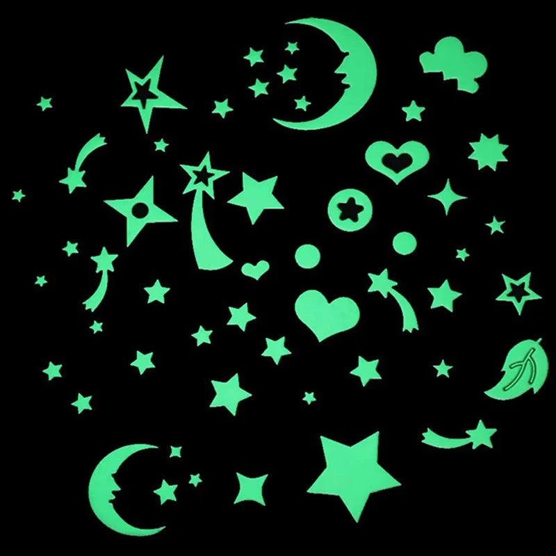 Room Wall Art Decor Bedroom Ceilling Home Decor Glow In Dark Moon Universe 3D Luminous Fluorescent Sticker Stars Dinosaur TMZ