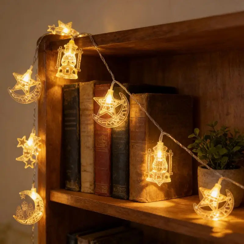 1.5M Moon Star Castle String Light EID Mubarak Ramadan Decoration Islamic Muslim Festival Party EID Al Adha Gurbang Party Supply