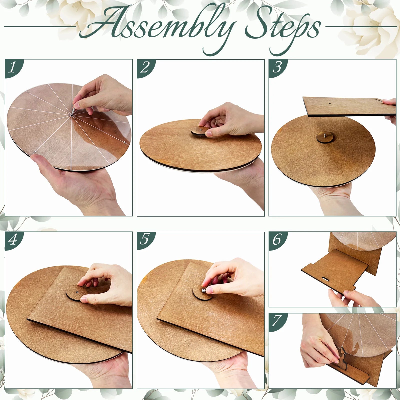 Wedding Challenge Spinning Wheel, Wooden Prize Tabletop Spinner Erasable Raffle Spinning Wheel for Wedding School Home Party